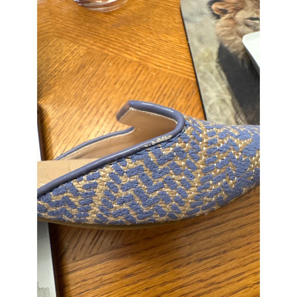 Soft Surroundings Amelia D'Orsay Boho Tribal Blue Tan Summer Flat Size 7 - Picture 8 of 8
